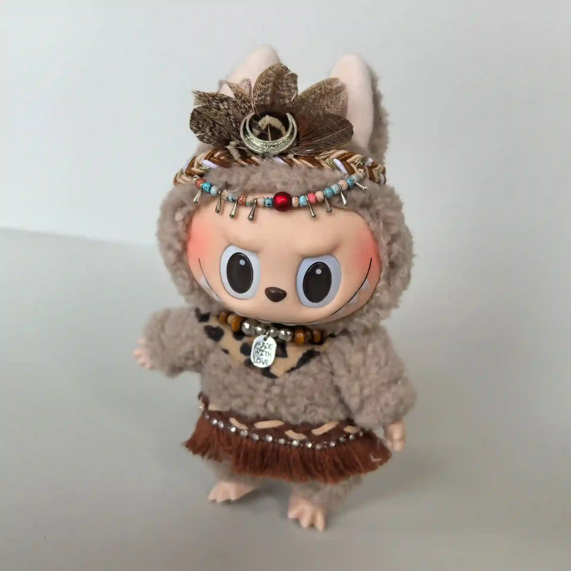 adorable labubu tribal outfit earthy tone costume