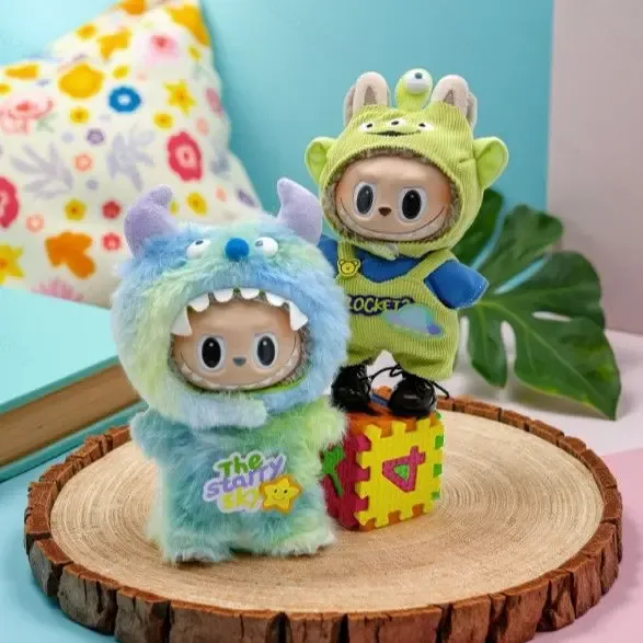 adorable monster jumpsuit for 17cm Labubu doll gift