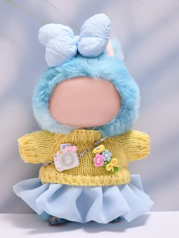 adorable pastel pink knit sweater for 17cm dolls