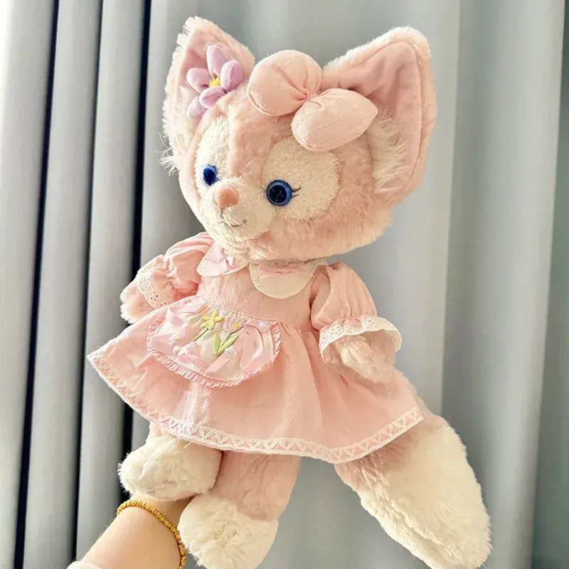adorable pink Labubu dress with embroidered apron