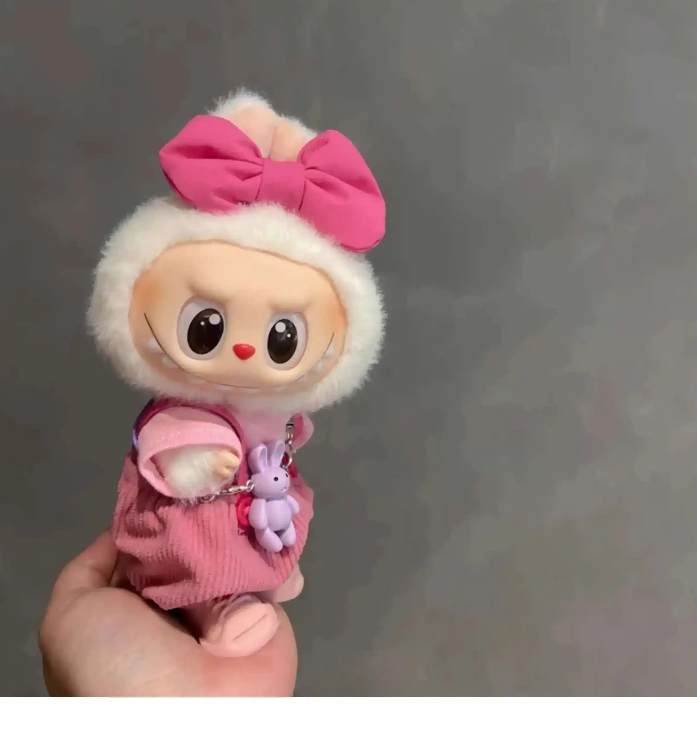 adorable pink labubu clothes set with accessories scaled