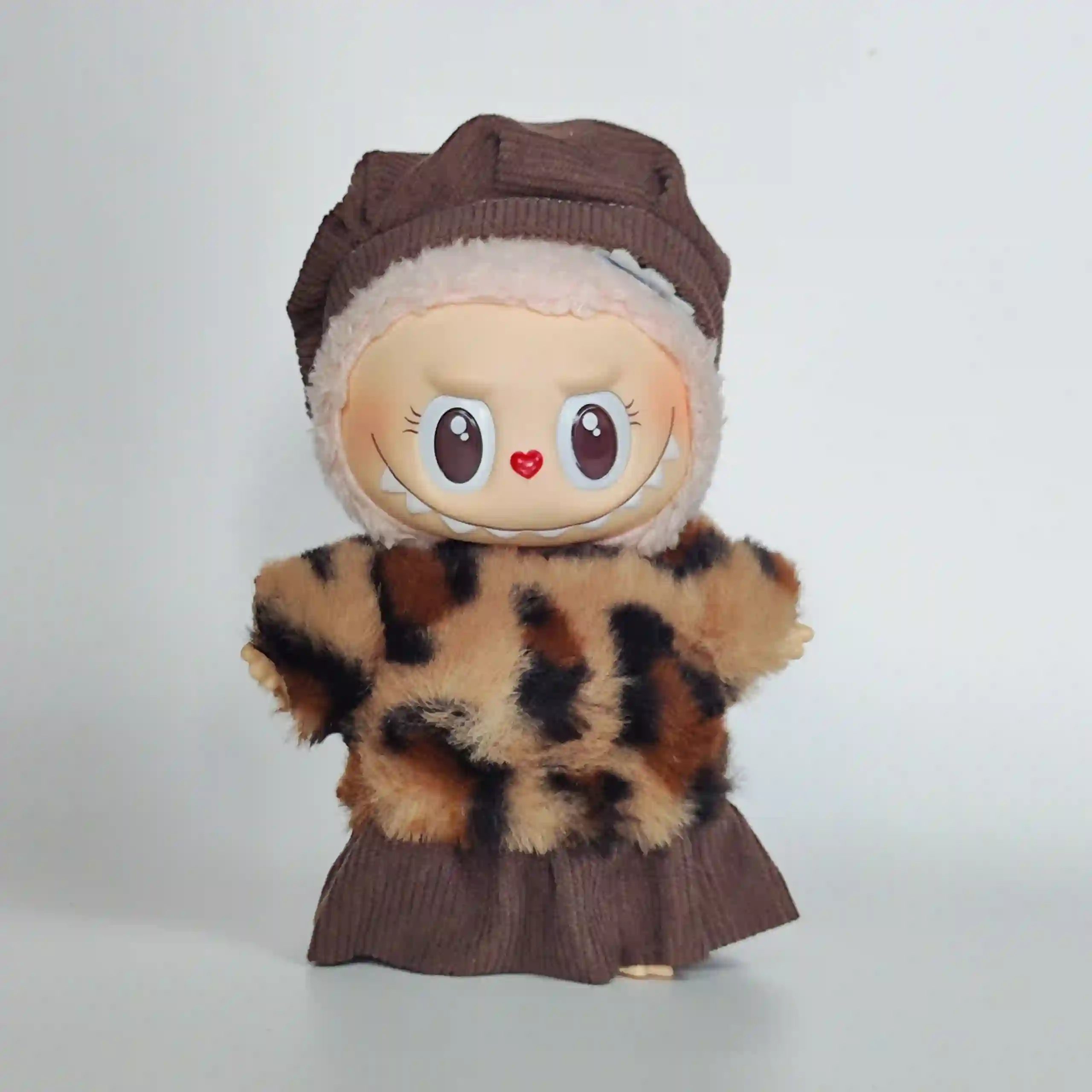 adorable pleated skirt and corduroy top Labubu outfit set