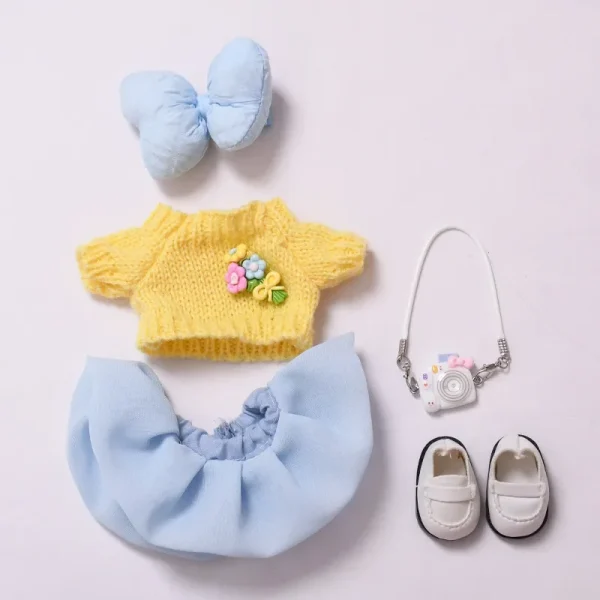 adorable red knit sweater and skirt doll outfit set