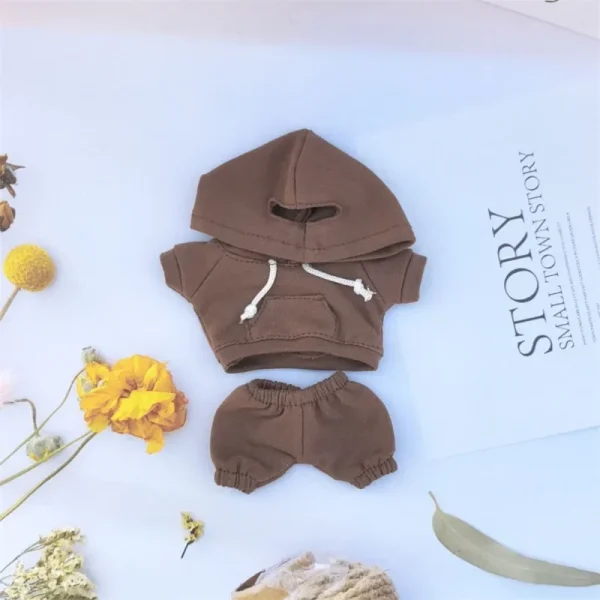 affordable 17cm labubu doll bear hoodie outfit set