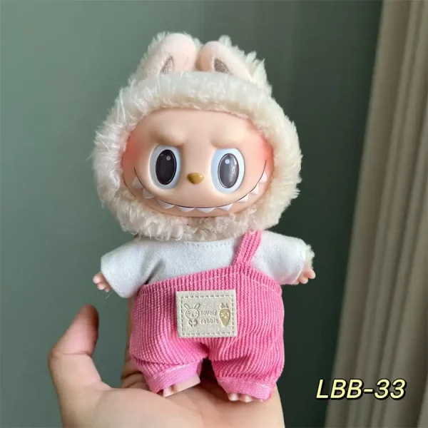 balanced aesthetic labubu 17cm doll outfit
