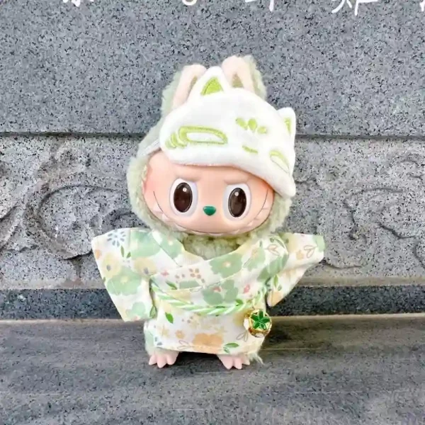 beautiful 17cm Labubu doll kimono outfit soft fabric