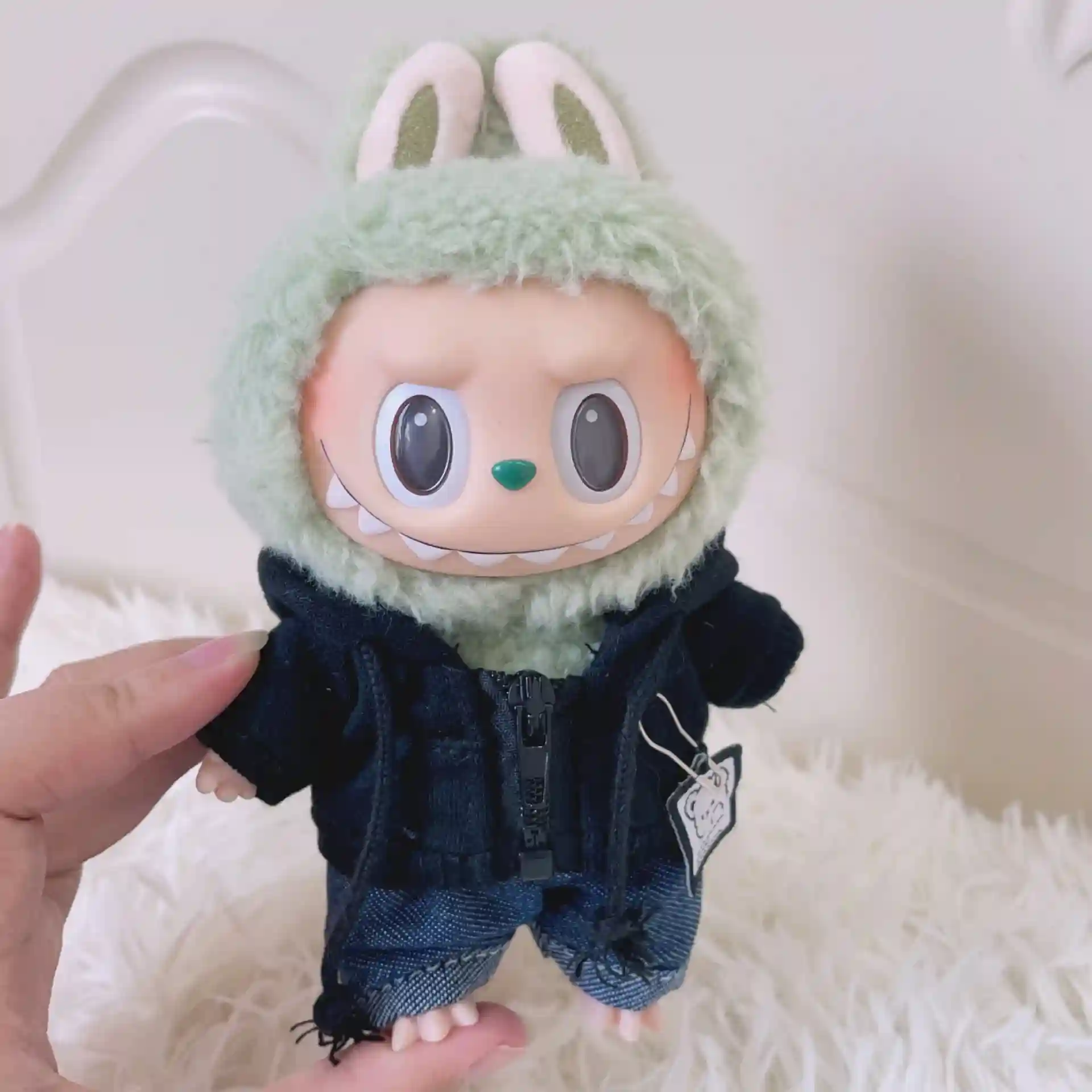 best 17cm labubu doll clothing set bear hoodie outfit