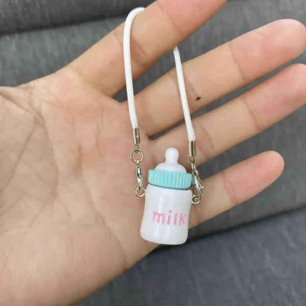 best pastel milk bottle keychain for labubu doll outfit