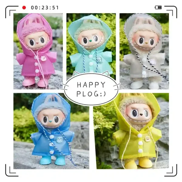best raincoat for 17cm Labubu dolls rainy day fun