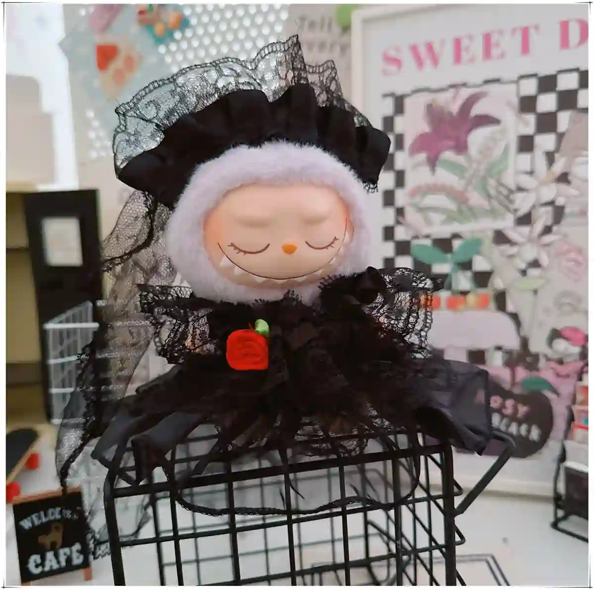 black lace wedding dress for 15 17cm labubu doll