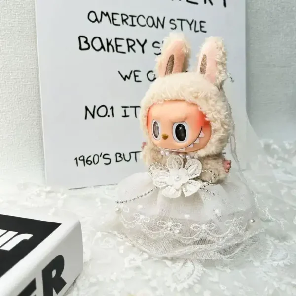 black orange pink halloween dress for labubu doll