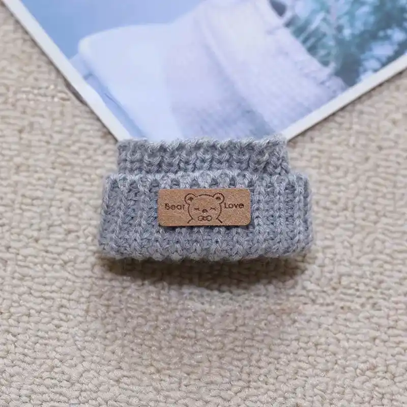 blush pink pastel green labubu doll knitted sweater and hat set