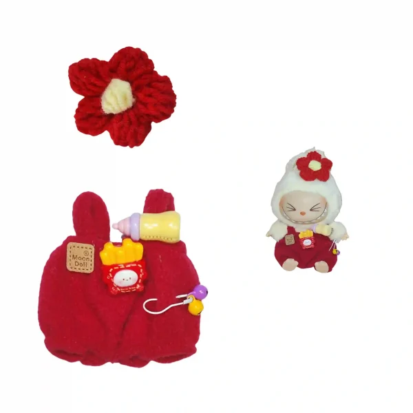 bunny costume with mischievous expression for labubu doll