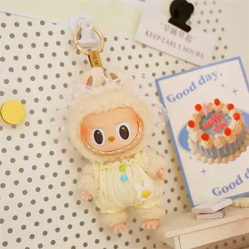 bunny pajama outfit with tulle veil for labubu doll