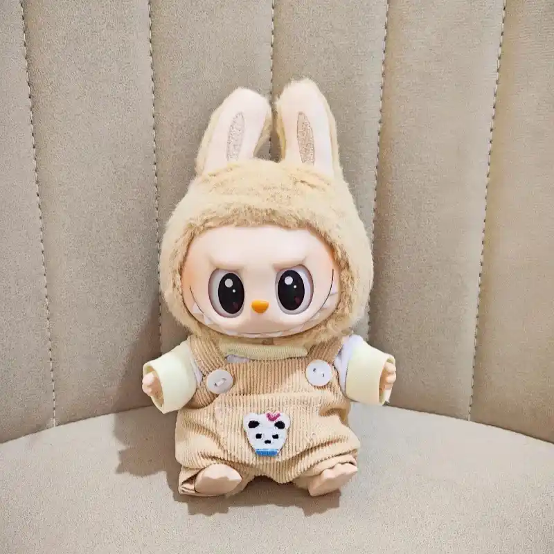 bunny themed jumpsuit and shirt for 17cm Labubu doll