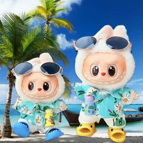 carefully crafted 17cm Labubu doll summer clothing set
