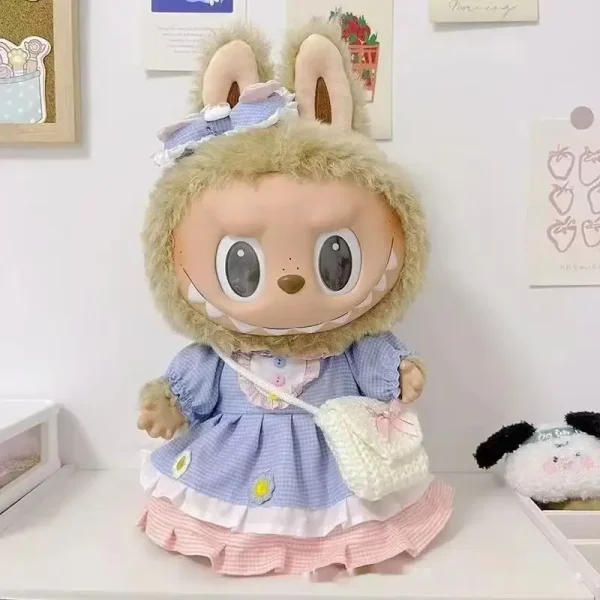 casual outfit set for 38cm labubu doll easy to put on and off