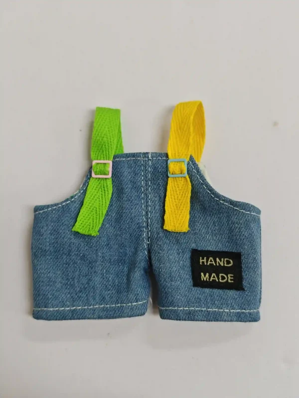 casual trendy denim overalls outfit for labubu dolls