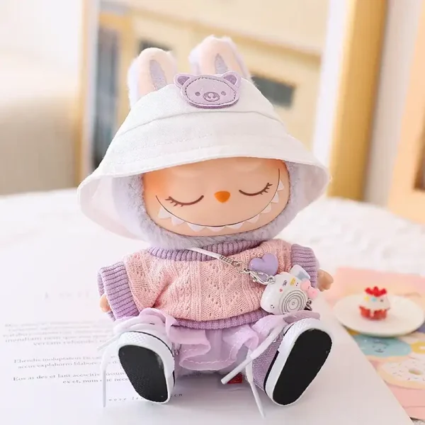 charming bunny outfit for 17cm Labubu collection