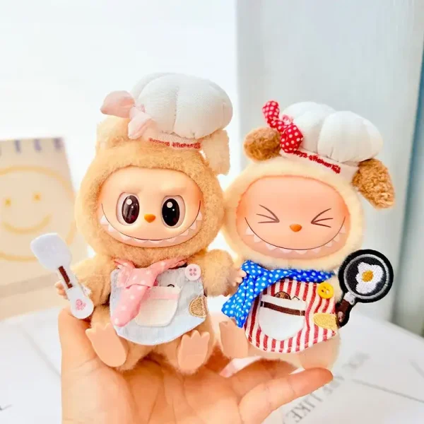 charming labubu chef costume with pastel color palette