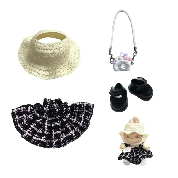chic and elegant labubu doll bunny outfit set for 17cm dolls