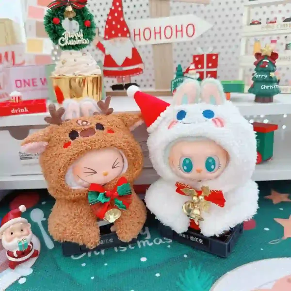 christmas outfit for 15 17cm labubu doll gift for fans