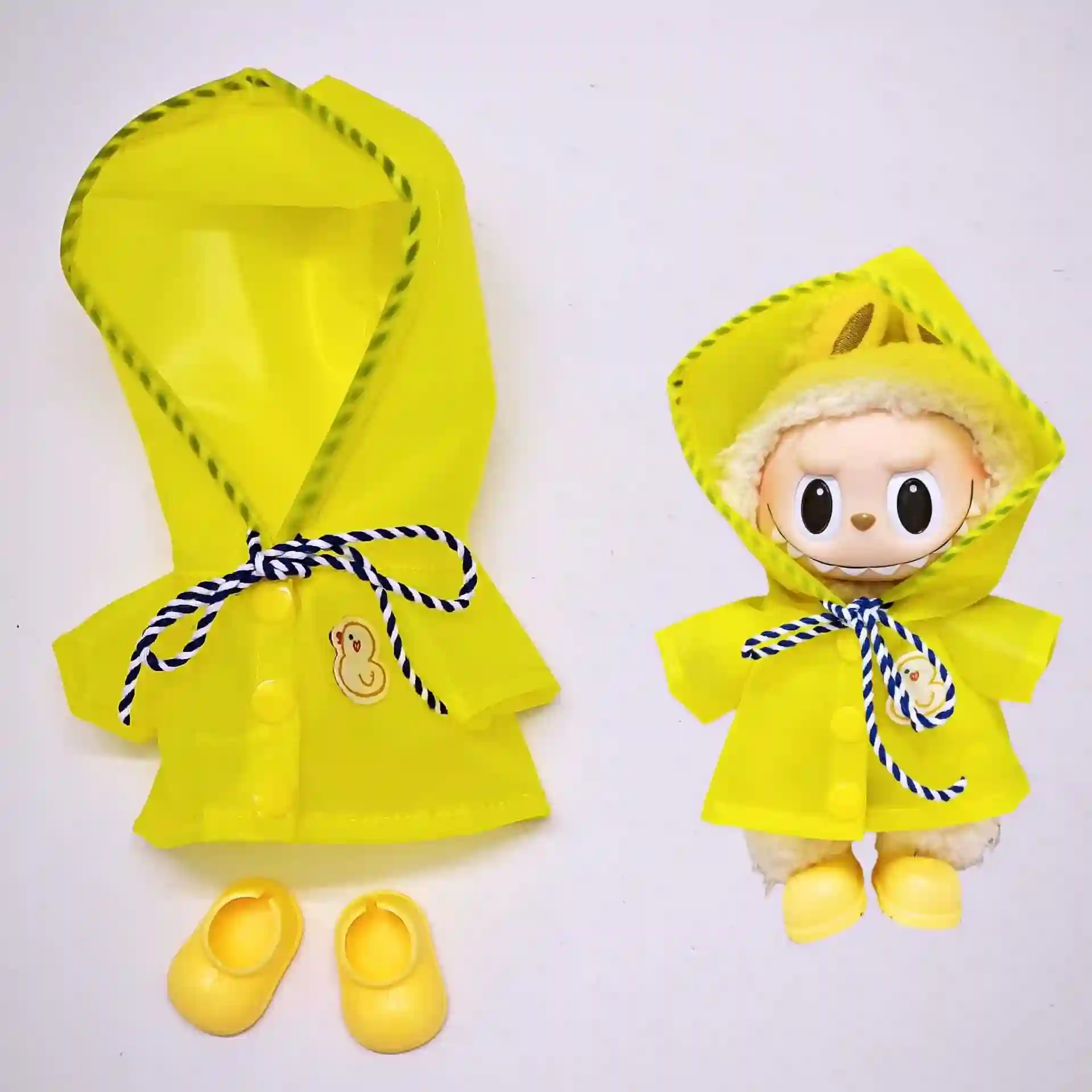 clear pvc raincoat outfit for labubu doll accessories gift