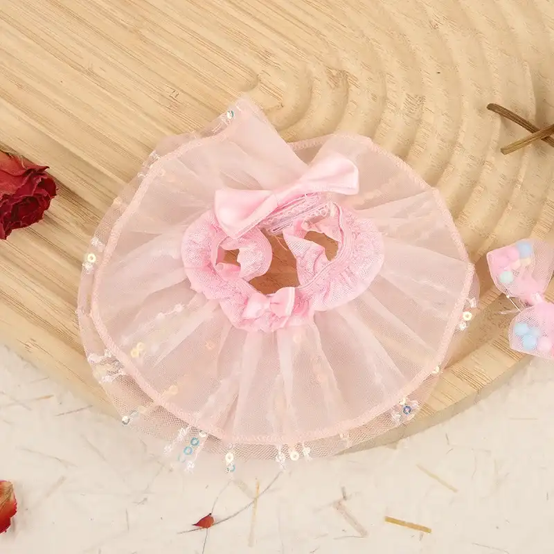 colorful pompom hair bow for labubu doll outfit