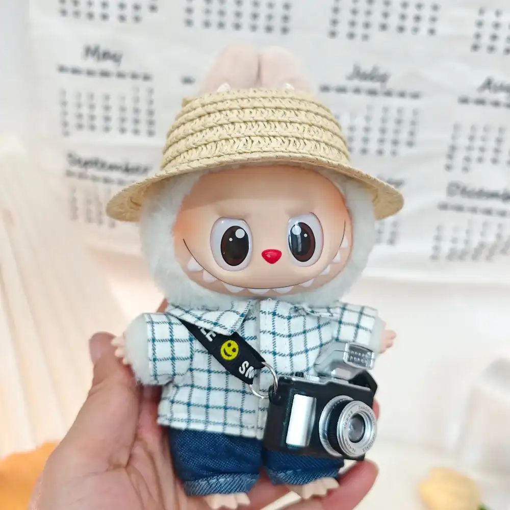 comfortable elastic waistband denim shorts for labubu doll