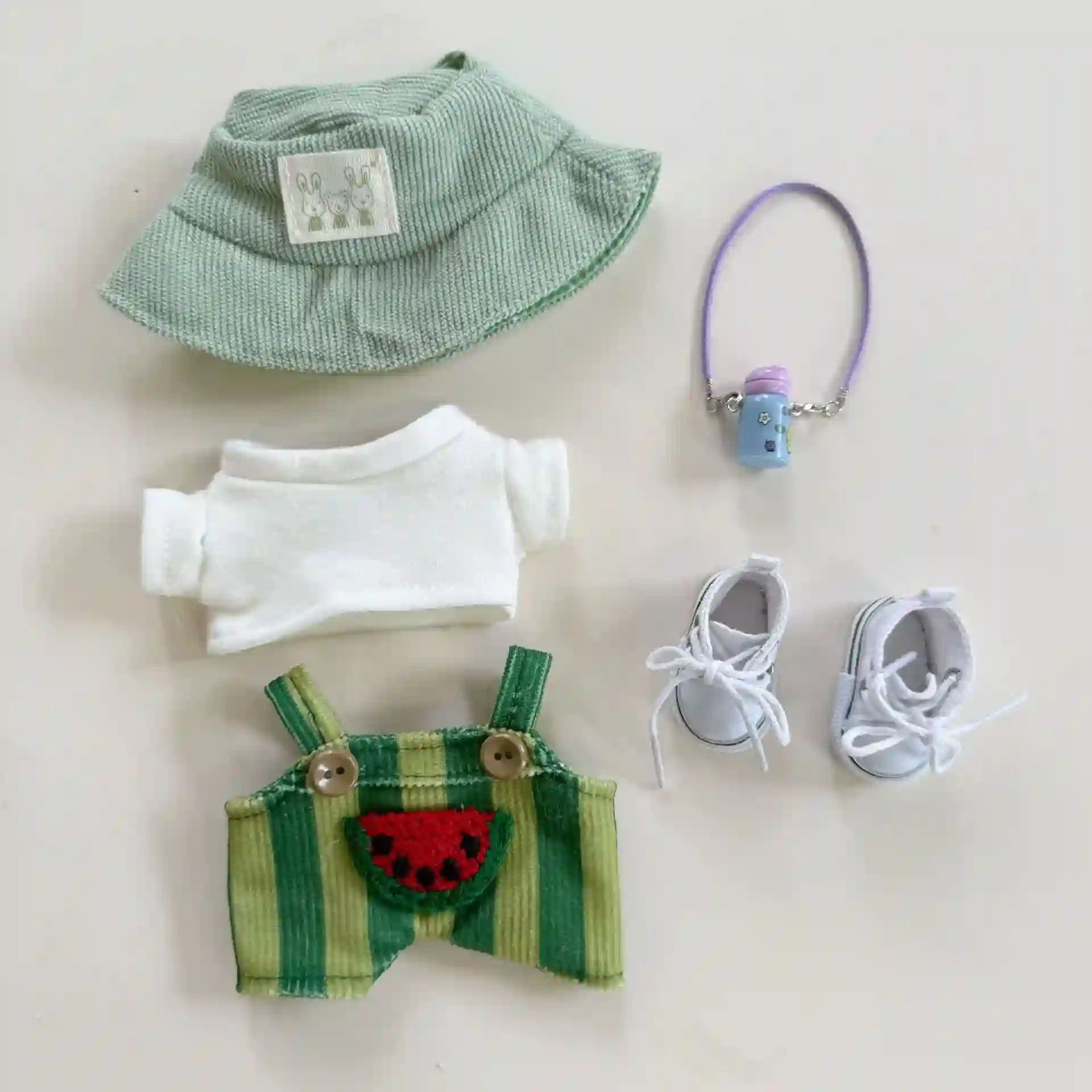 corduroy overalls outfit for labubu doll