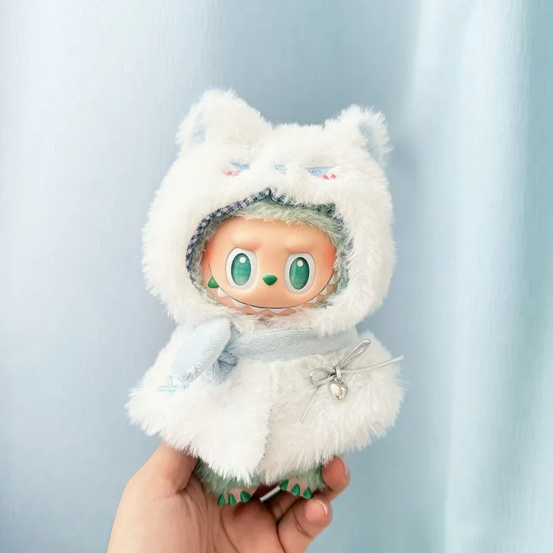 cozy plush labubu doll hooded cape outfit set for cold winter days