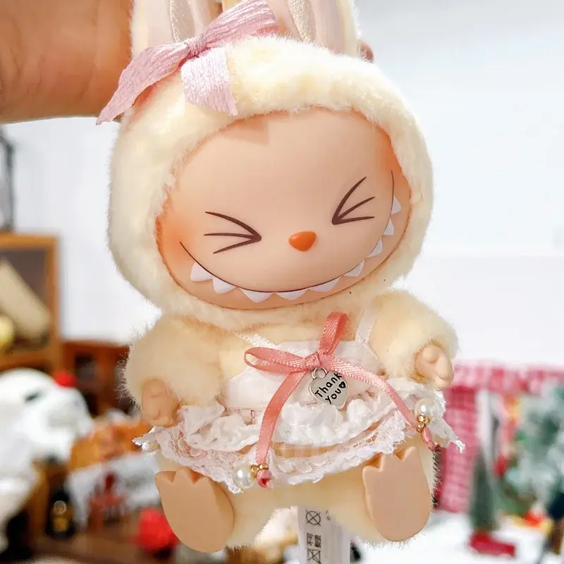 custom fashion dress for 17cm labubu skullpanda doll