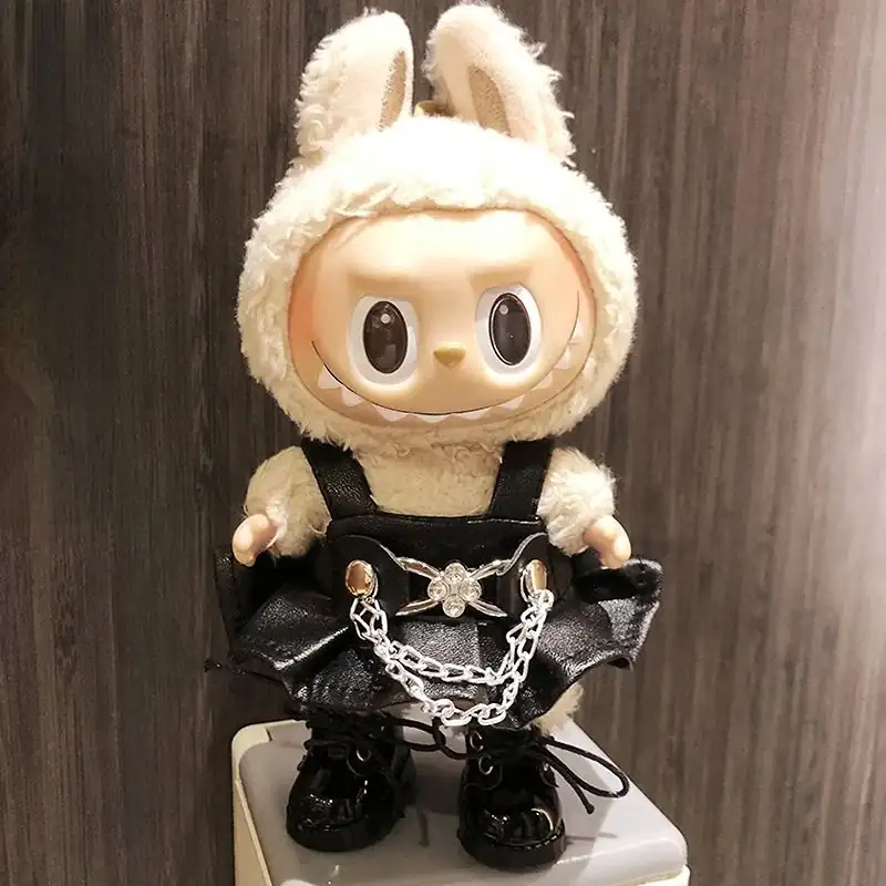 cute 17cm Labubu jumpsuit and hoodie photographer costume for dolls