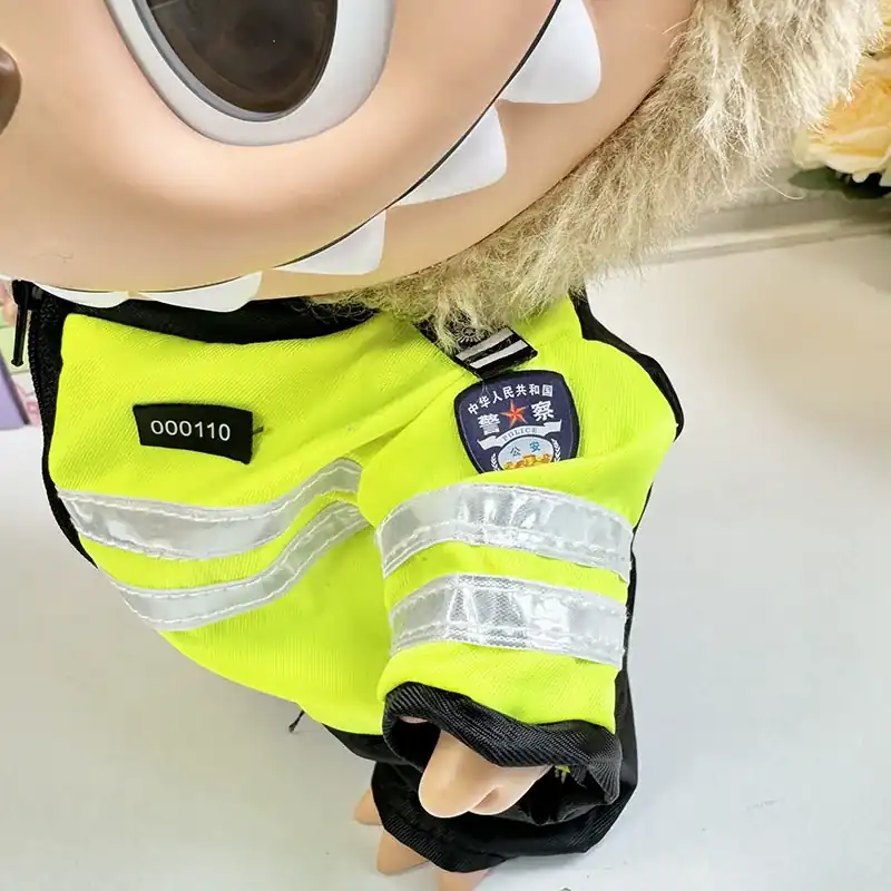 cute 38cm labubu doll police officer clothes set