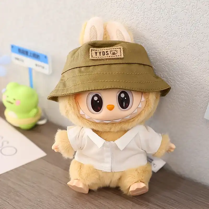 cute and casual style bunny hat outfit for 17cm Labubu