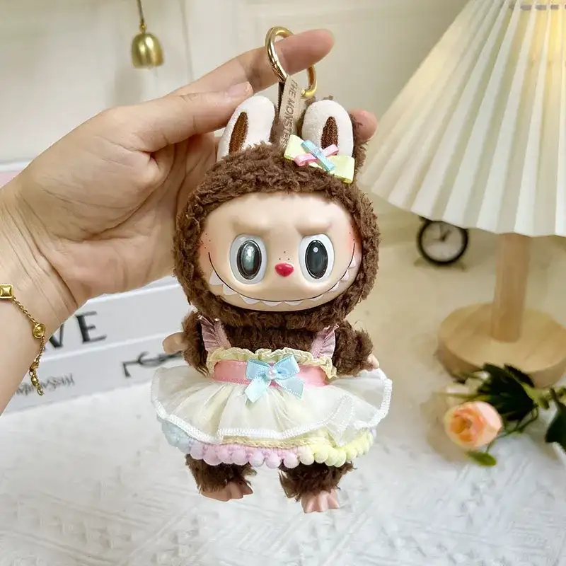 cute bunny costume and shoes for 17cm Labubu doll