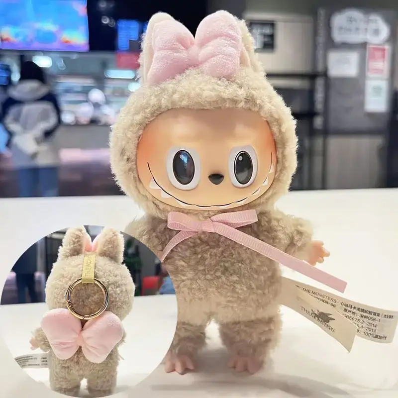cute bunny costume for 17cm Labubu doll collection