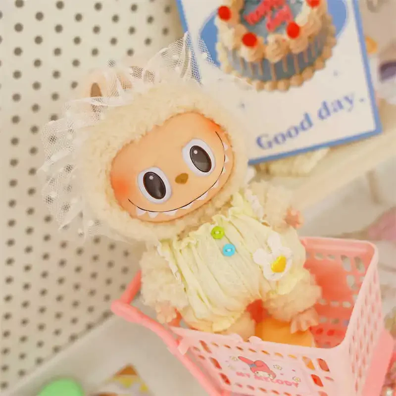 cute bunny costume for 17cm labubu plush doll v3