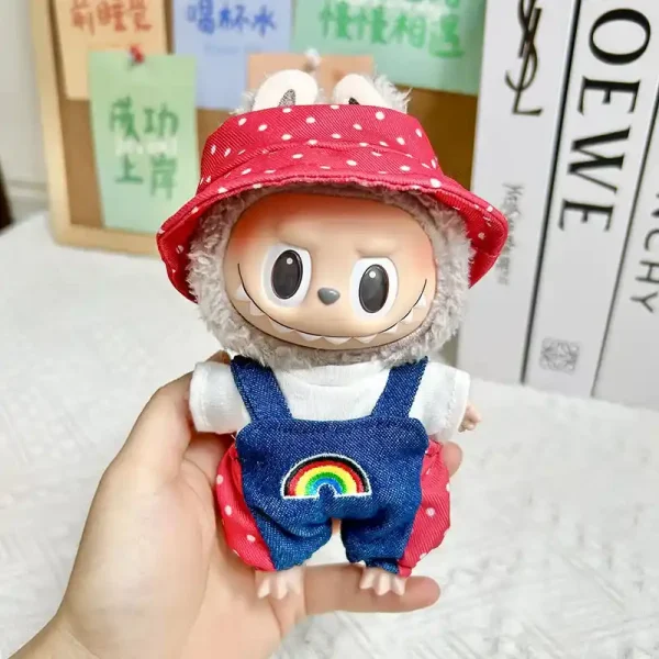 cute bunny costume outfit for 17cm Labubu doll upgrade