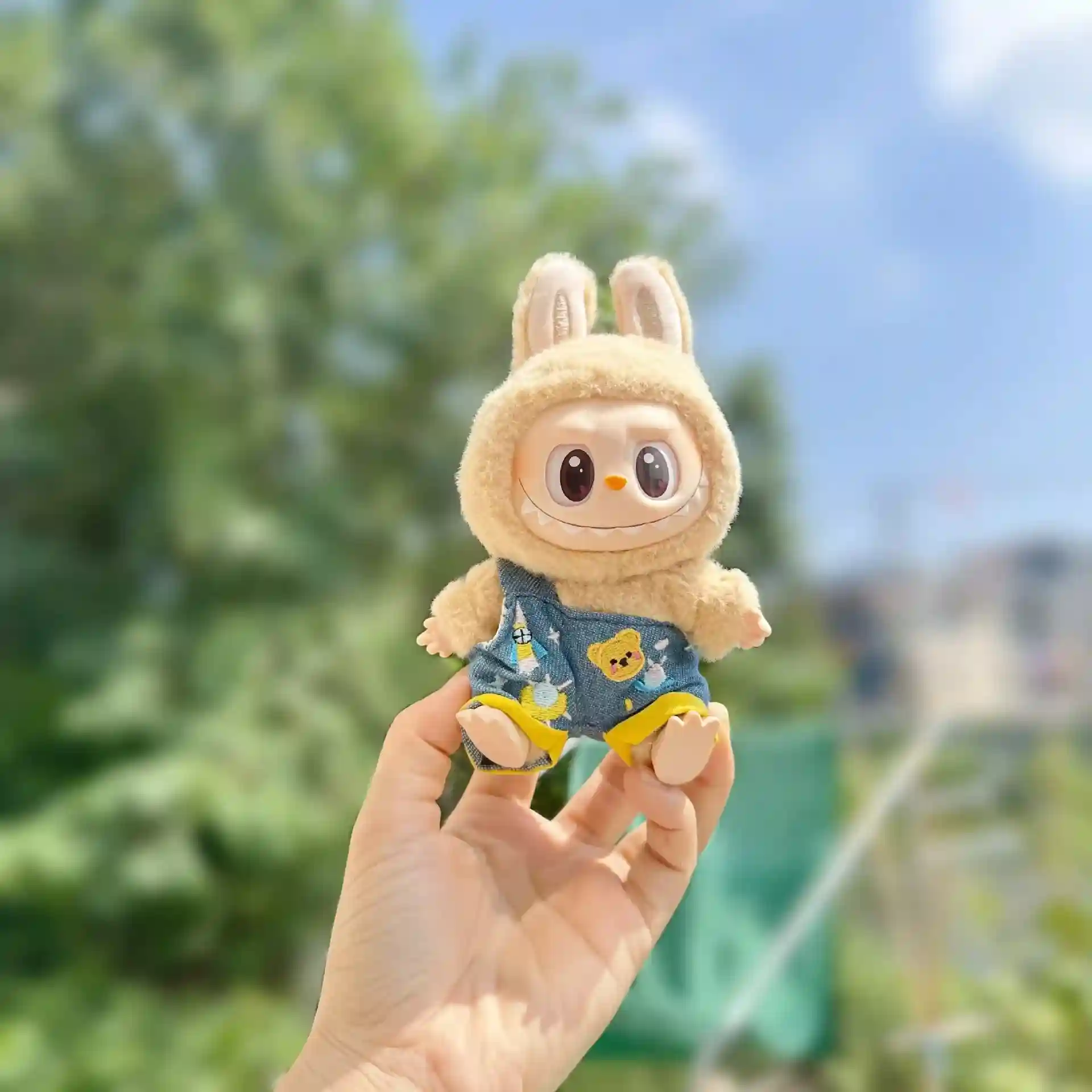 cute bunny costume outfit for 17cm Labubu dolls accessories