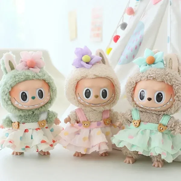 cute bunny outfit accessories for 17cm labubu doll