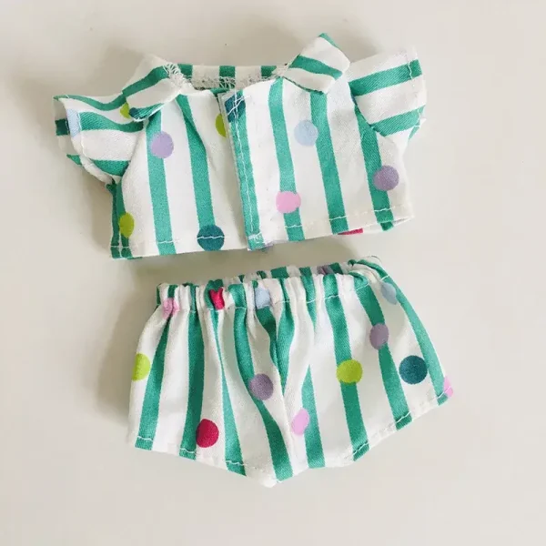 cute bunny pajamas outfit for 17cm Labubu doll