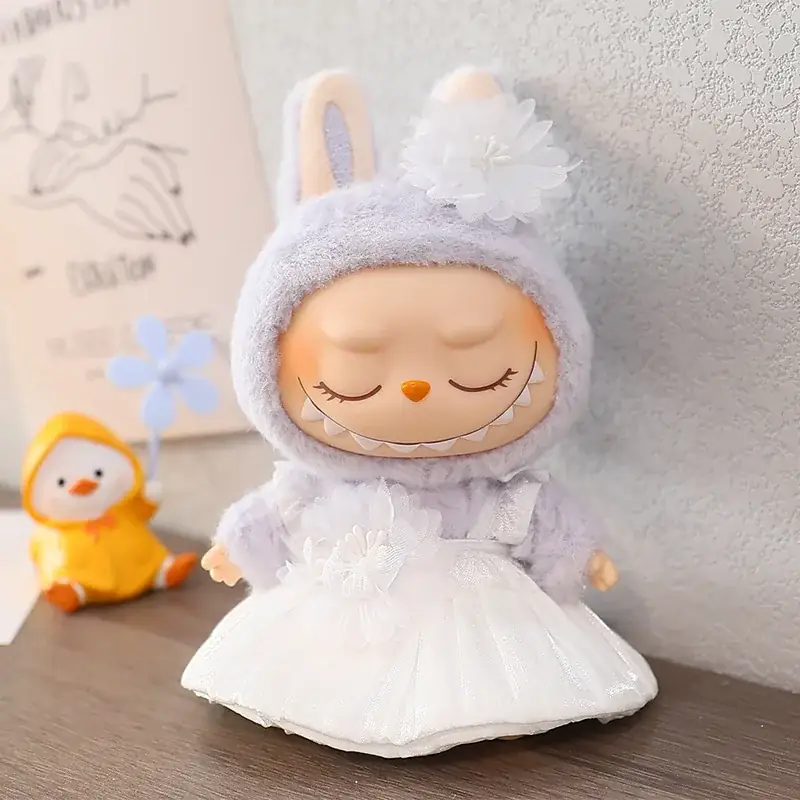 cute bunny themed outfit for 15cm labubu doll version 1