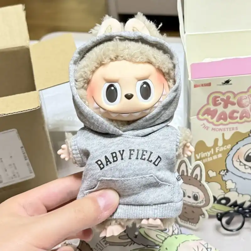 cute casual labubu clothes 17cm doll hoodie accessories
