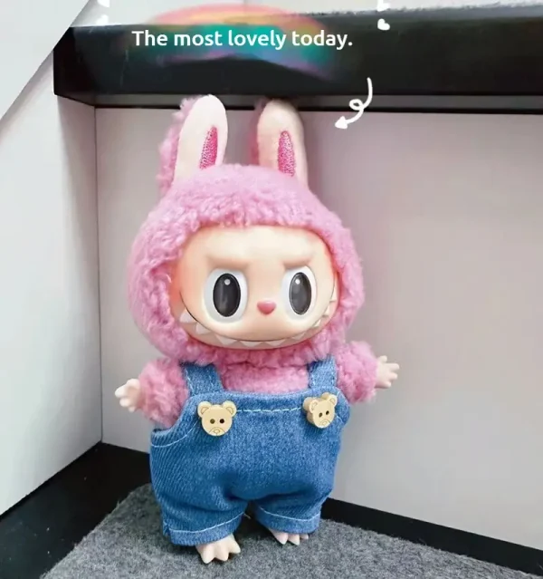 cute fabric hat for 17cm Labubu doll bunny costume