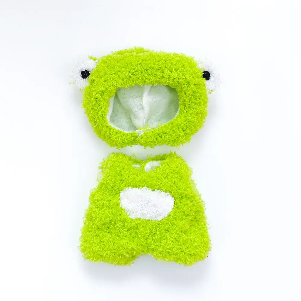 cute frog headwear and jumpsuit set for labubu v1 v2 v3 dolls