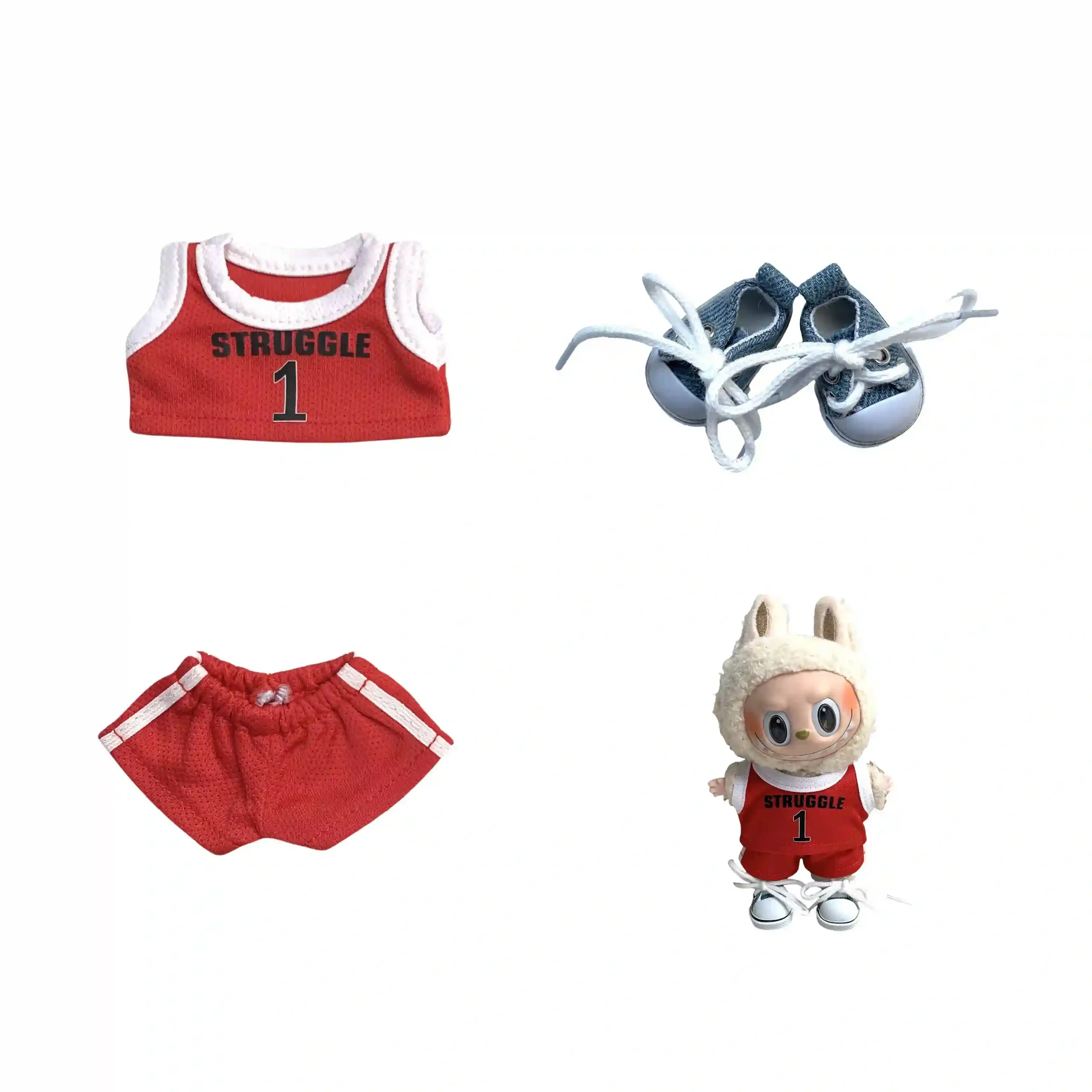 cute kawaii Labubu doll accessories basketball jersey outfit scaled