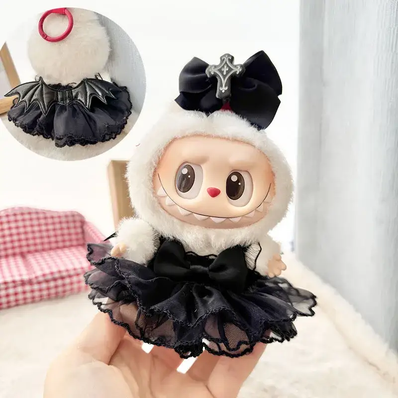 cute labubu angel wings costume set for 15 17cm dolls