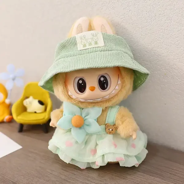 cute labubu bunny dress outfit 17cm plush doll clothes