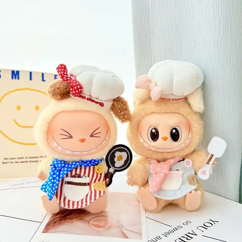 cute labubu chef cosplay costume for 15 17cm dolls